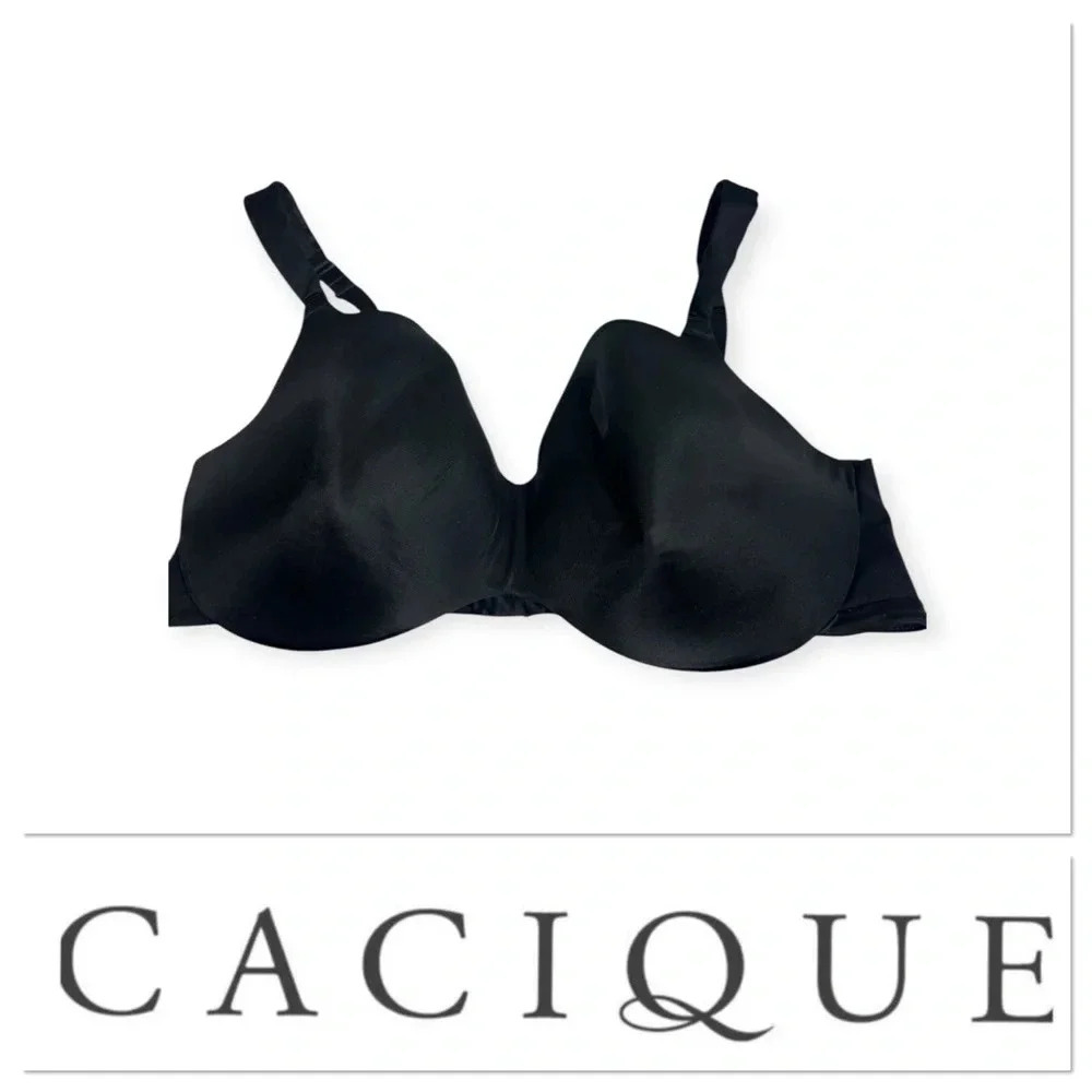 Cacique black bra size 44DD (E)